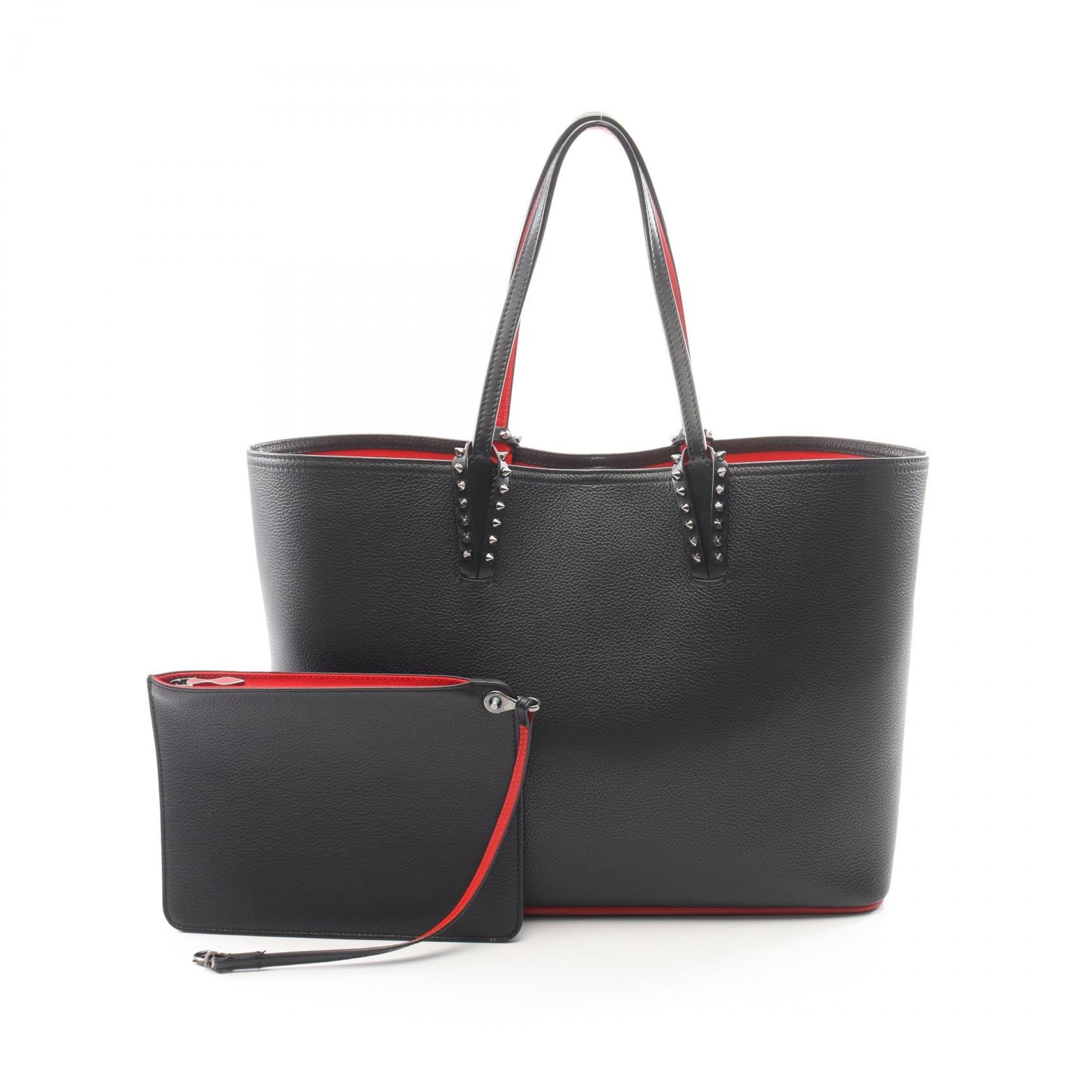 クリスチャンルブタン Christian Louboutin CABATA カバタ トートバッグ バッグ レザー レディース ブラック系 / レッド系 3205218 【中古】