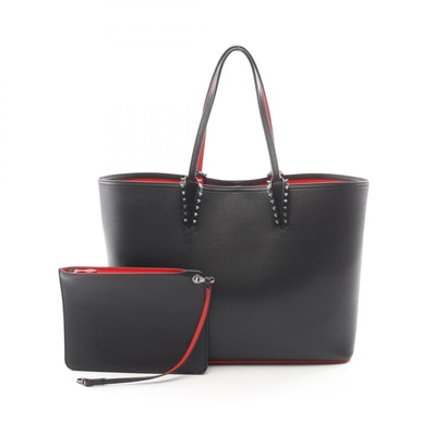 クリスチャンルブタン Christian Louboutin CABATA カバタ トートバッグ バッグ レザー レディース ブラック系 / レッド系 3205218 【中古】