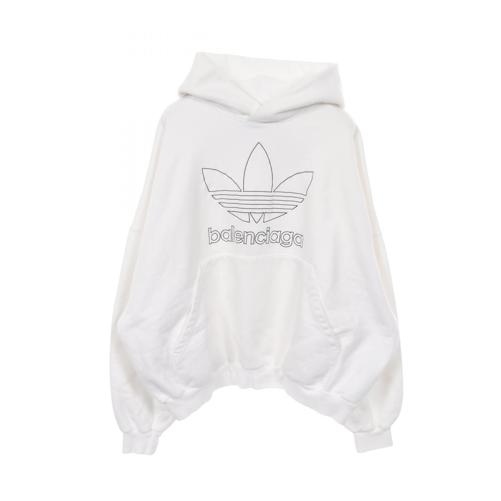 バレンシアガ BALENCIAGA BALENCIAGA × adidas パーカー 衣料品 トップス コットン メンズ ホワイト系 【中古】