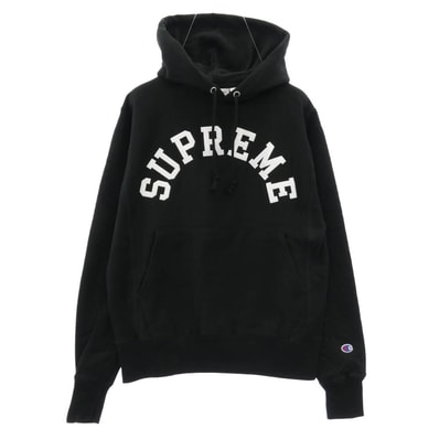 Supreme シュプリーム パーカー 25SS x Champion チャンピオン Hooded Sweatshirt フーデッド スウェットシャツ フーディー パーカー ブラック系 M【極上美品】【中古】