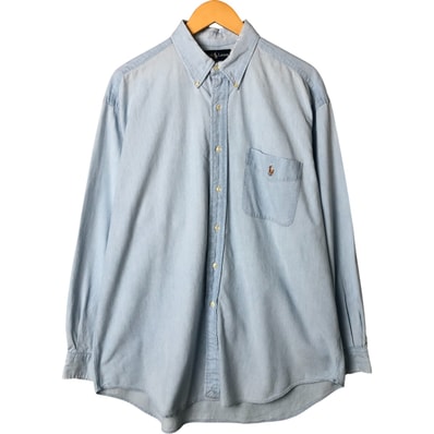 古着 ラルフローレン Ralph Lauren BIG SHIRT 長袖 ボタンダウンシャツ メンズL相当/eaa585217