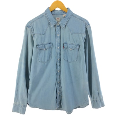 古着 リーバイス Levi's 長袖 デニム ウエスタンシャツ メンズL相当/eaa523091