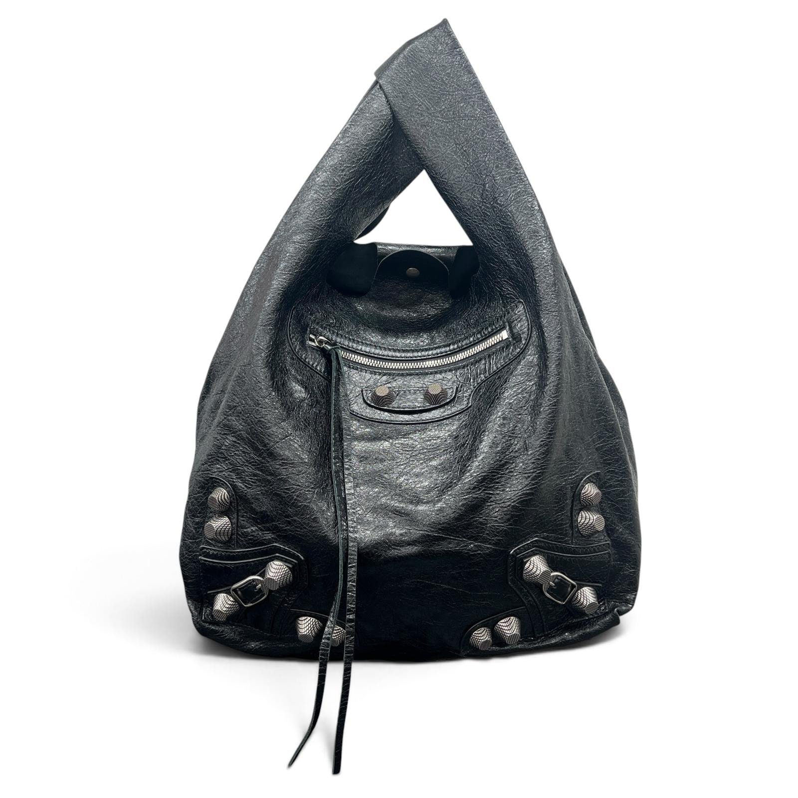 BALENCIAGA 極美品 バレンシアガ ル カゴール ショッパーバッグ アリーナラムスキン トートバッグ 780976 レザー ブラック ハンドバッグ Aランク 中古 鑑定済 バレンシアガバッグ