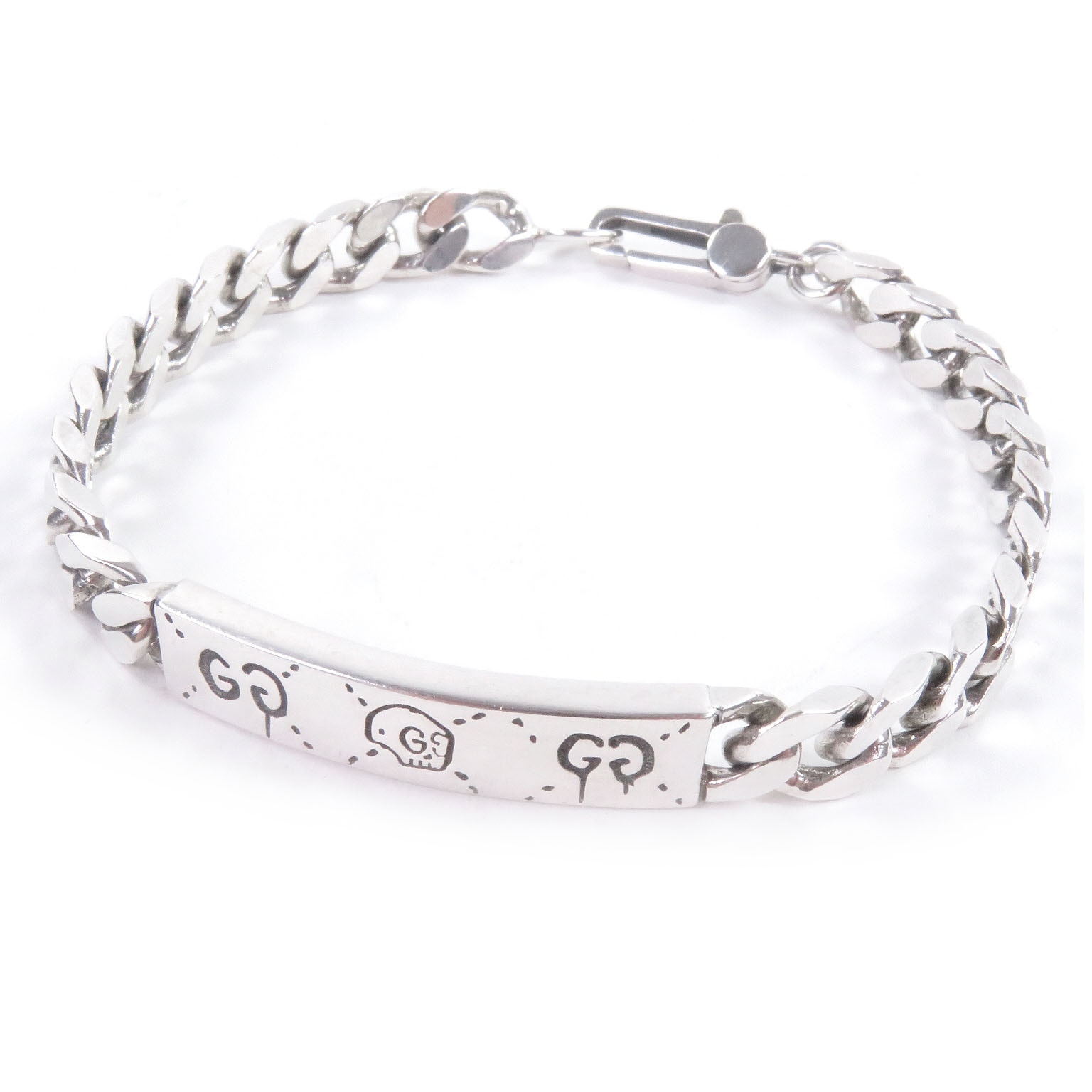 美品 グッチ ブレスレット グッチゴースト シルバー メンズ 18 455321