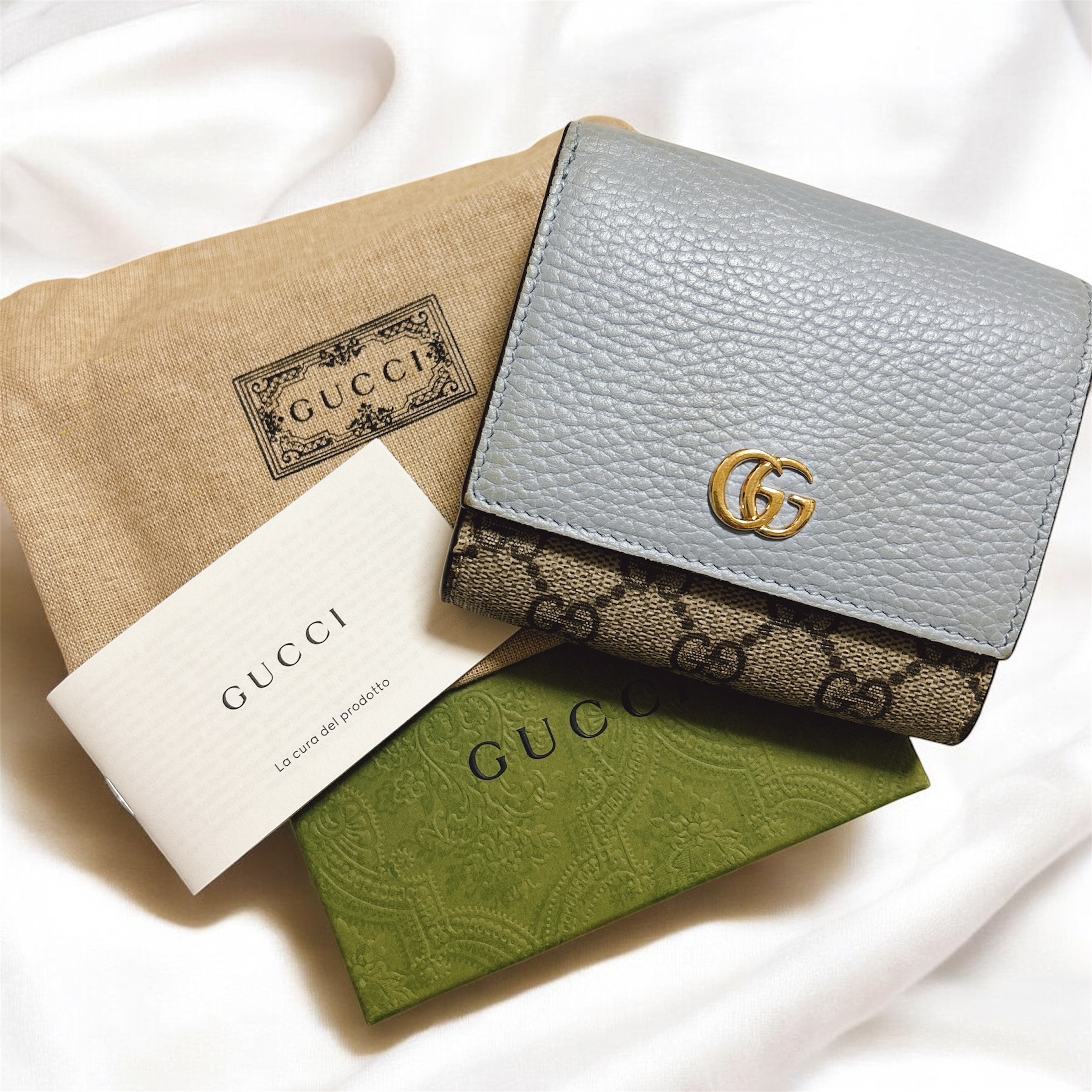 GUCCI GG Marmont Wallet "Blue"