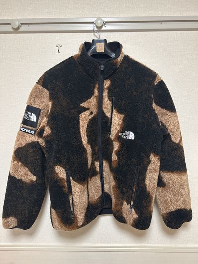 Supreme x The North Face Bleached Denim Print Fleece Jacket "Black"