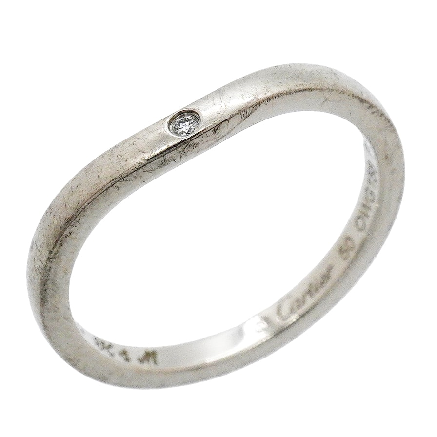 【6jgb0376】カルティエ リング バレリーナ 3PD Pt950 プラチナ ダイヤモンド #50【中古】レディース