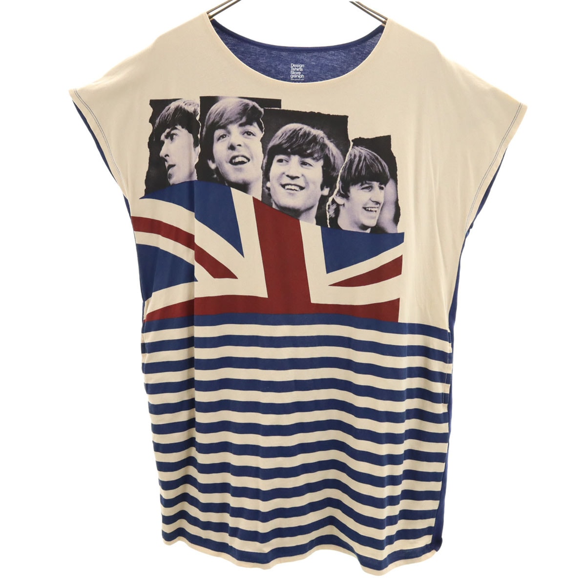 graniph グラニフ THE BEATLES ビートルズ コラボ フレンチスリーブ チュニック F ネイビー系