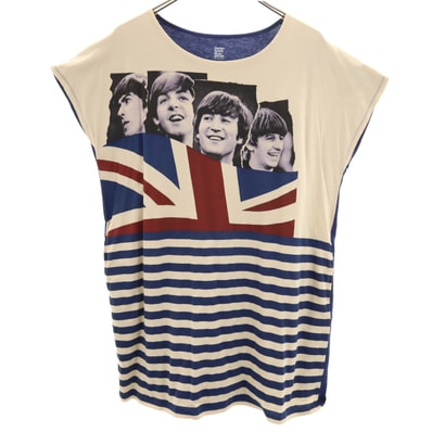 graniph グラニフ THE BEATLES ビートルズ コラボ フレンチスリーブ チュニック F ネイビー系