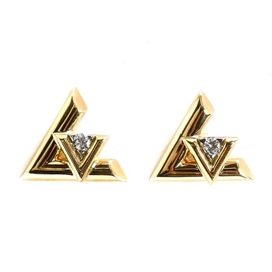 Louis Vuitton LV Volt One Stud, Yellow Gold And Diamond - Per Unit