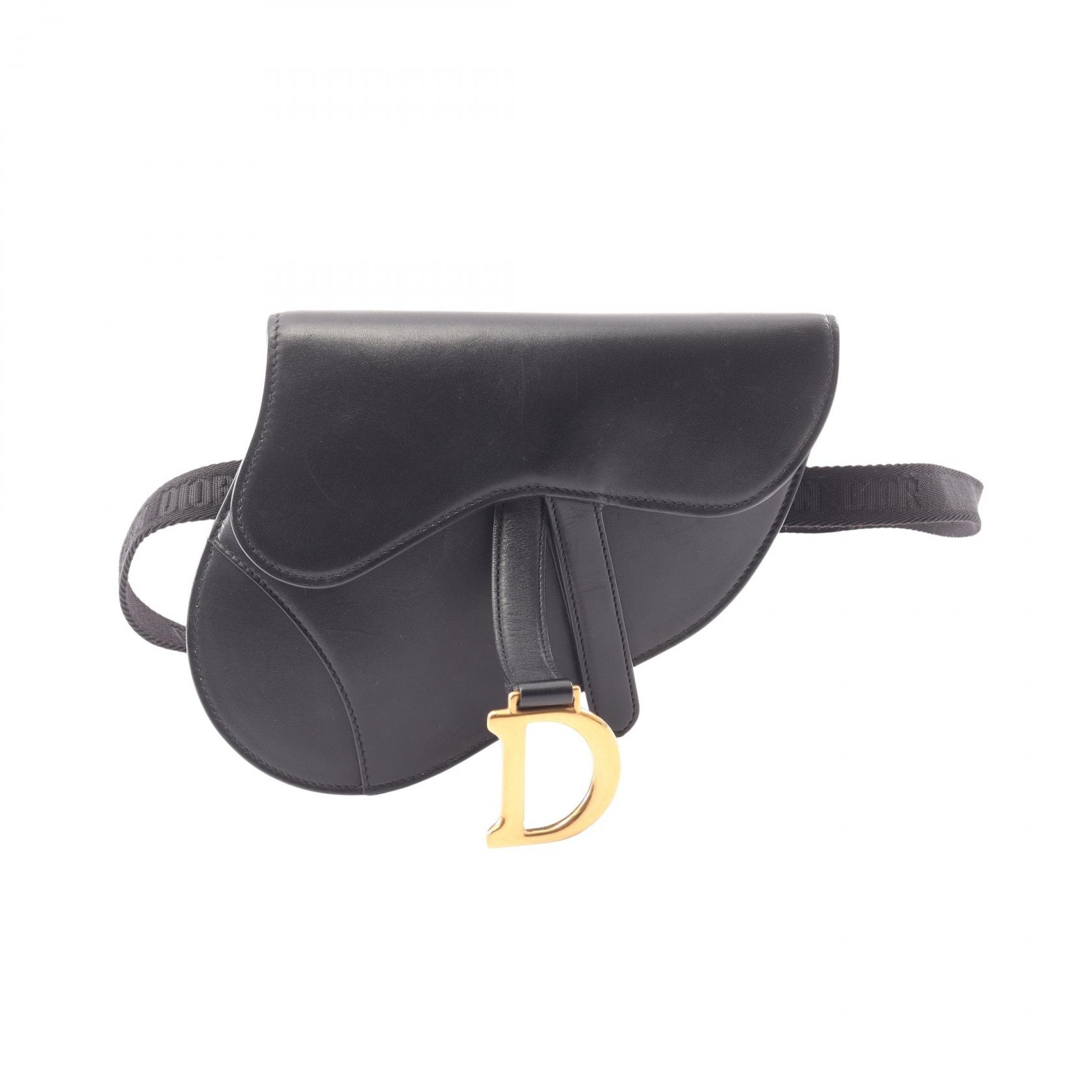 ディオール Dior サドルバッグ ウエストバッグ ボディバッグ バッグ レザー レディース ブラック系 【中古】