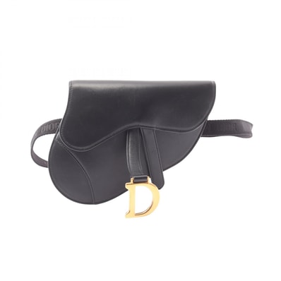 ディオール Dior サドルバッグ ウエストバッグ ボディバッグ バッグ レザー レディース ブラック系 【中古】