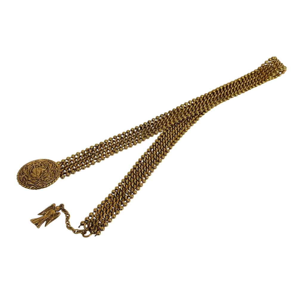 シャネル CHANEL ベルト エンジェル ヴィンテージ ナイト 馬 天使 1990 チェーンベルト ゴールド