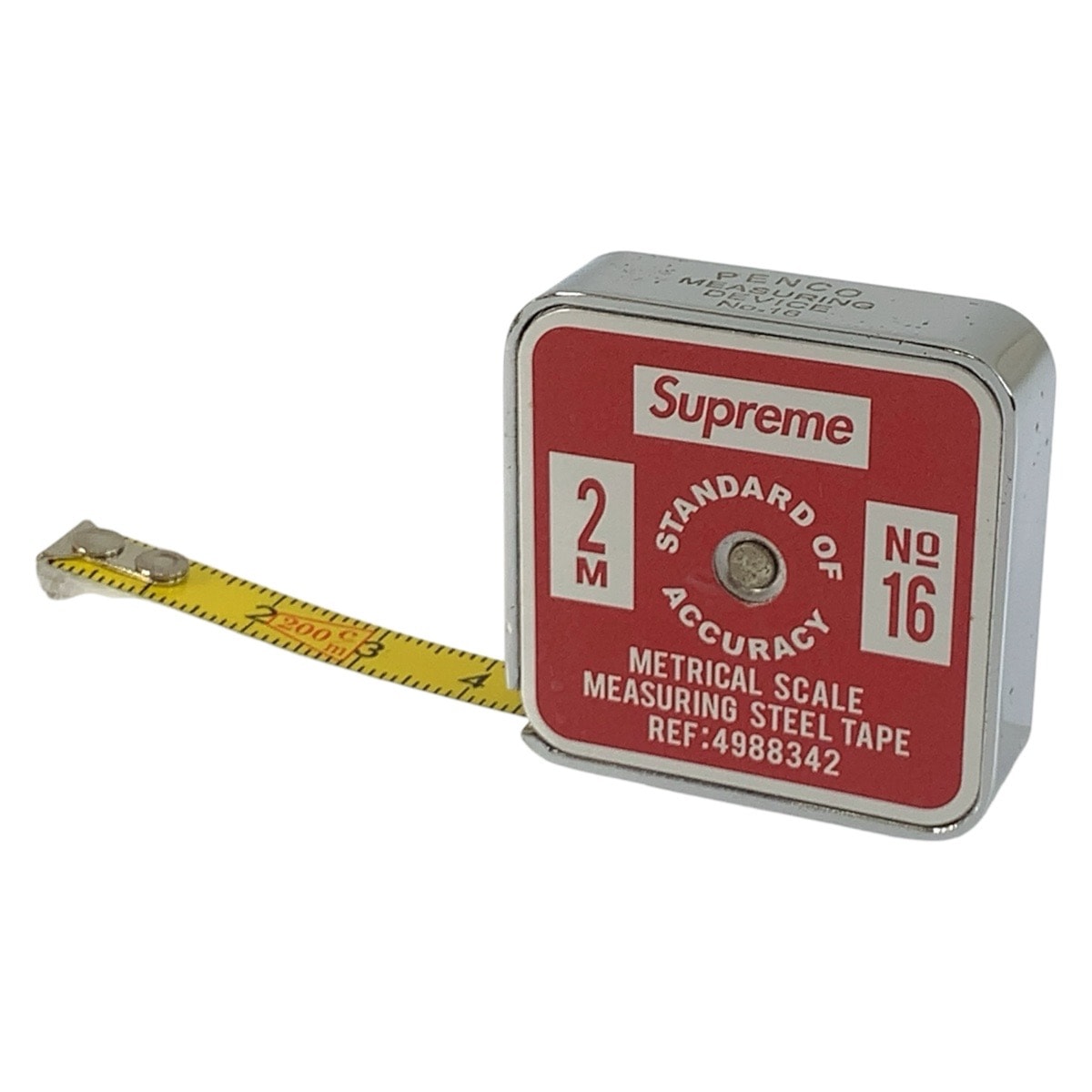 美品 Supreme シュプリーム Penco Tape Measure レッド シルバー スチール メジャー 巻尺 604491 【中古】