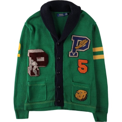 古着 ラルフローレン Ralph Lauren POLO RALPH LAUREN ショールカラー コットンニットカーディガン メンズS相当/evb036056