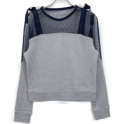 ヴァレンティノ 【Spa】PR3MF04X3JC グレー×ブラック レース スウェット 切り替え トップス S