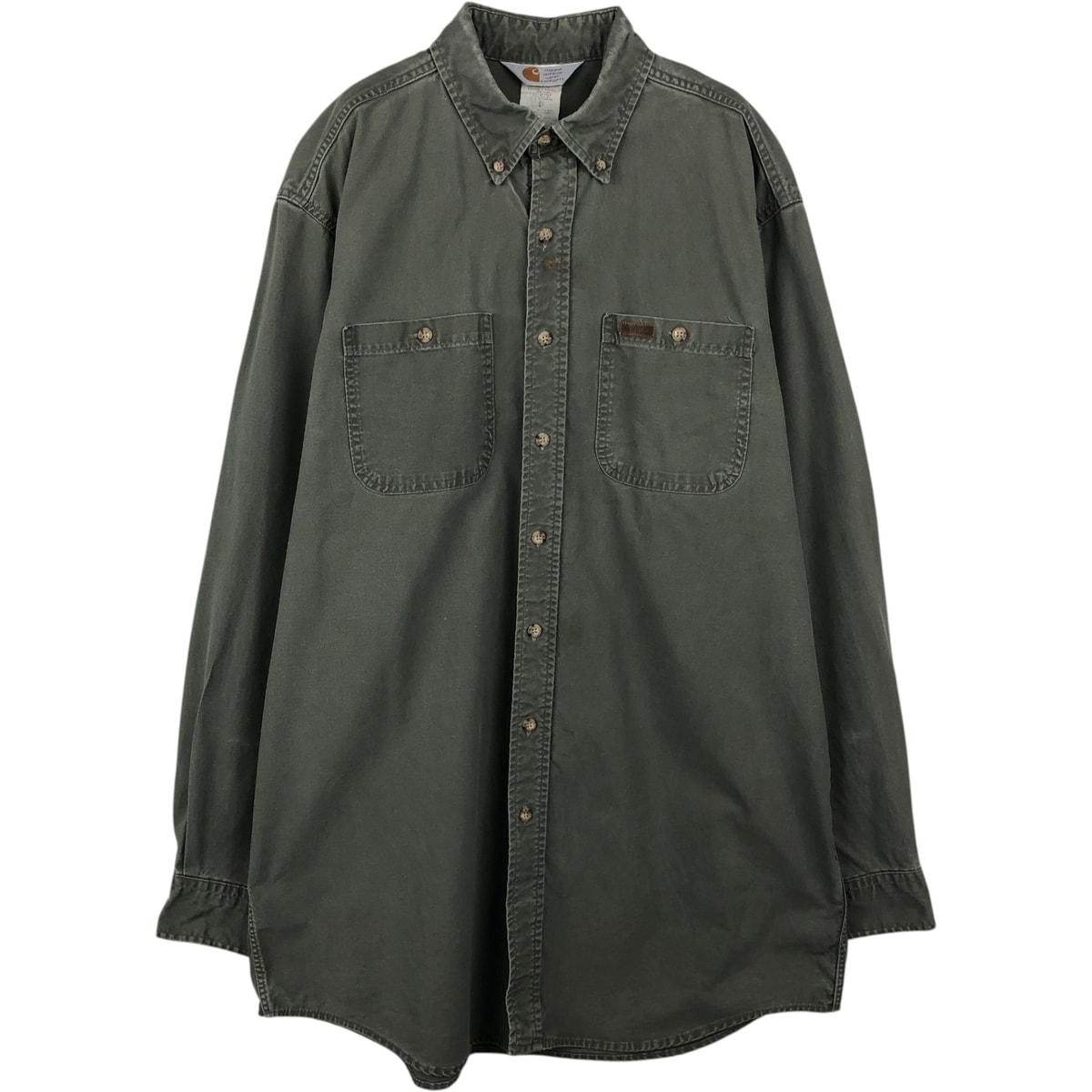 古着 カーハート Carhartt 長袖 ボタンダウン ワークシャツ USA製 メンズL相当/eaa647642