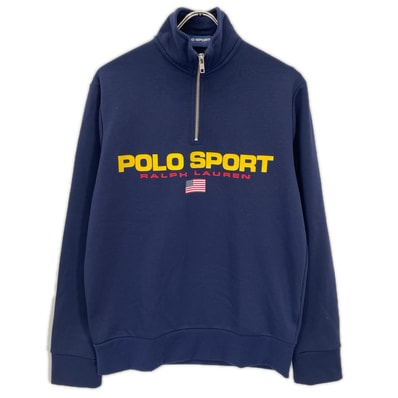 ポロスポーツラルフローレン ネイビー ハーフジップスウェットシャツ M