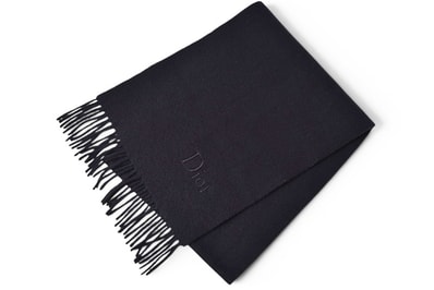 クリスチャンディオール マフラー ヴィンテージ Christian Dior ウインタースカーフ ウール ブラック【中古】
