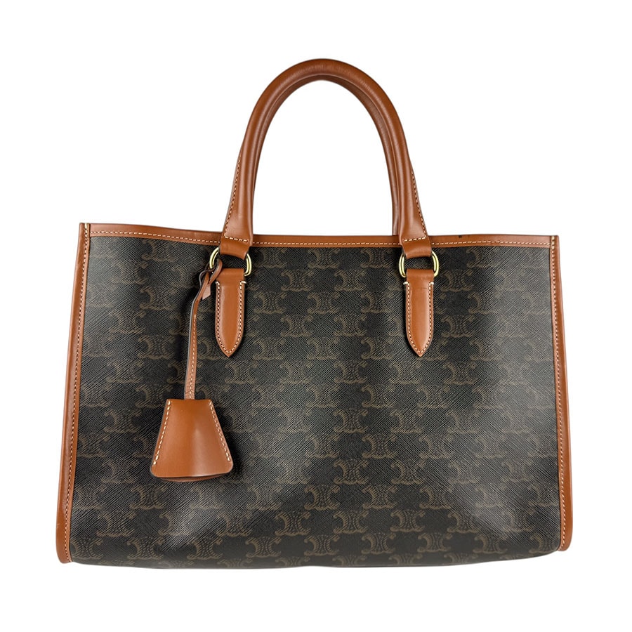 セリーヌ CELINE ハンドバッグ ショルダーバッグ トリオンフ ミニ ホリゾンタルカバ PVCコーティングキャンバス/レザー ブラウン ユニセックス【中古】 z7369