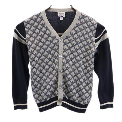 ARMANI JUNIOR アルマーニ ジュニア カシミヤブレンド 長袖 ニット カーディガン 6A グレー