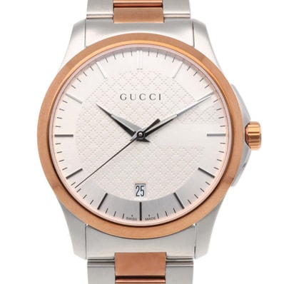 グッチ Gタイムレス 腕時計 時計 ステンレススチール 126.4 クオーツ 磨き直し済 メンズ 1年保証 GUCCI 中古