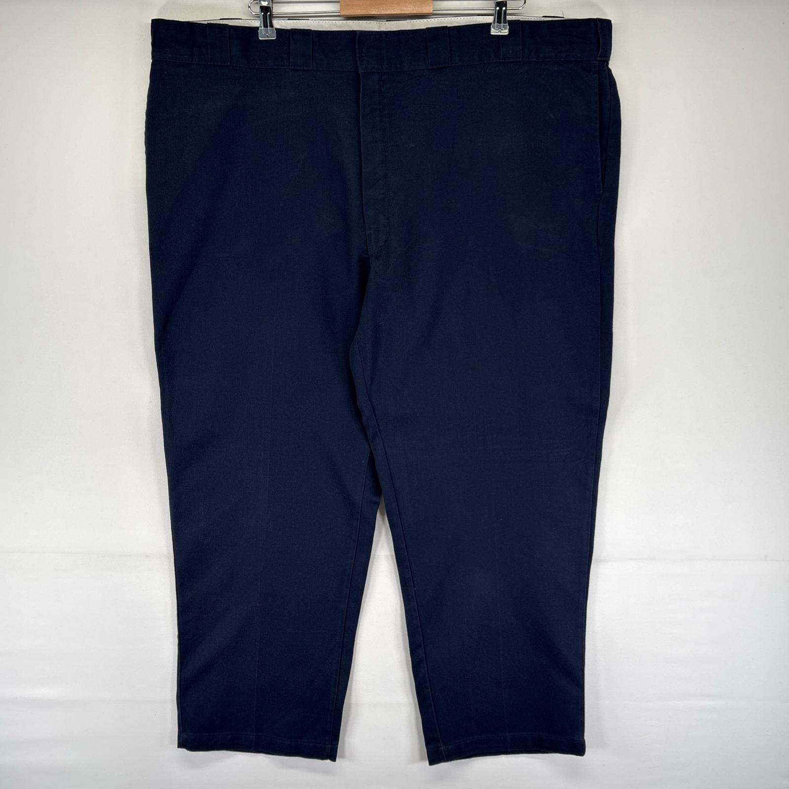 古着 ディッキーズ Dickies パンツ 874 FLEX ワークパンツ チノパン ワンポイントロゴ 大きいサイズ W48 L30 ネイビー系 メンズ