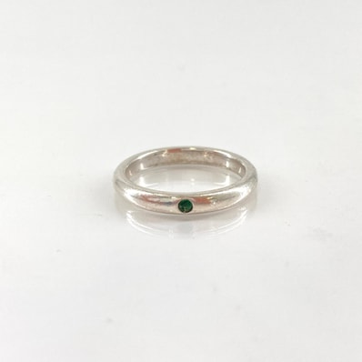 TIFFANY&Co.(ティファニー) スタッキング バンド Ag925 エメラルド リング・指輪 シルバー