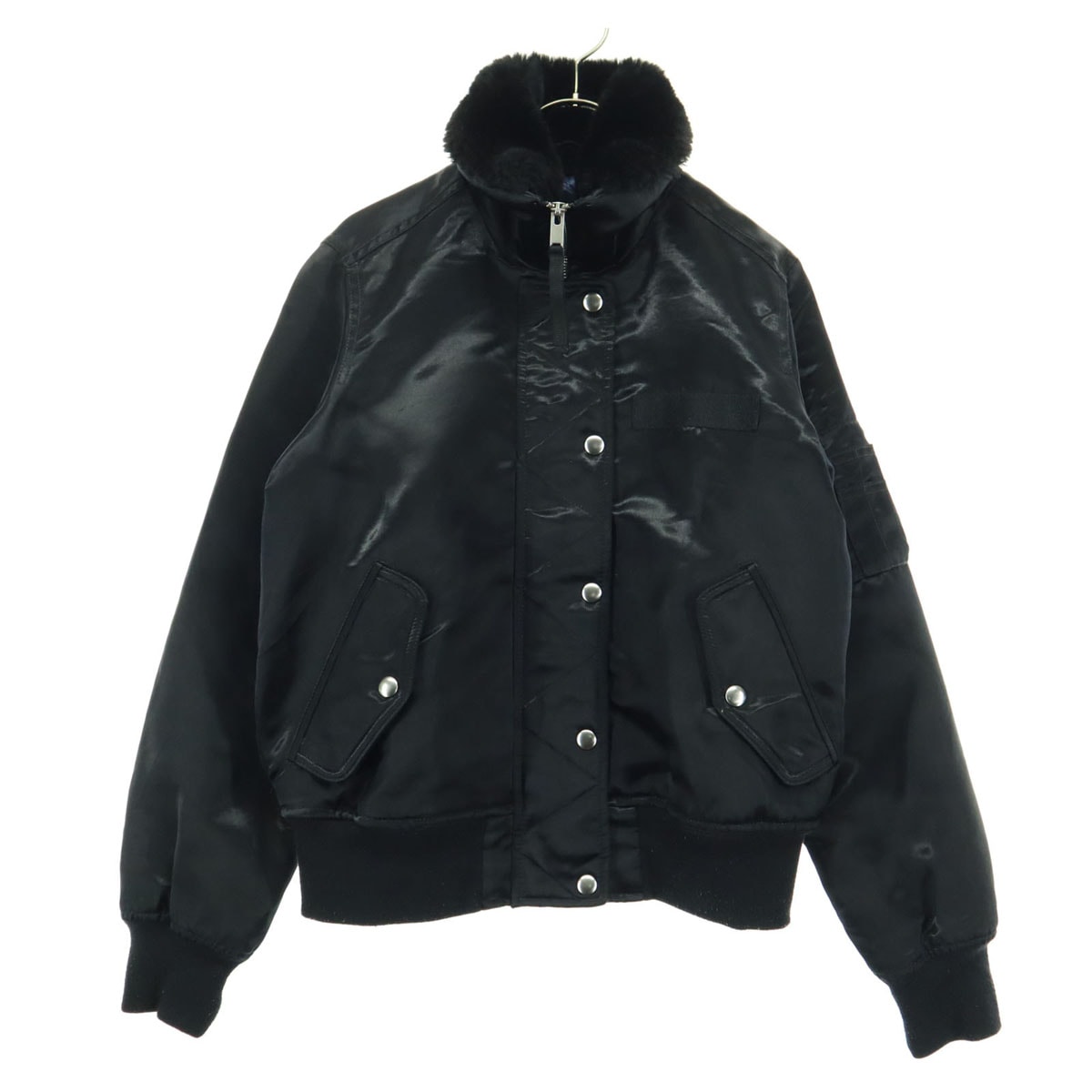 GAP ギャップ 長袖 襟ボア 中綿ジャケット XXS ブラック ミリタリー風