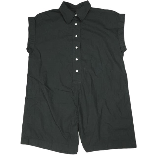 ADAM ET ROPE アダムエロペ 24SS 逸品・サステナブル シャツロンパース GAY04090 Free ブラック ジャンプスーツ オールインワン g24577