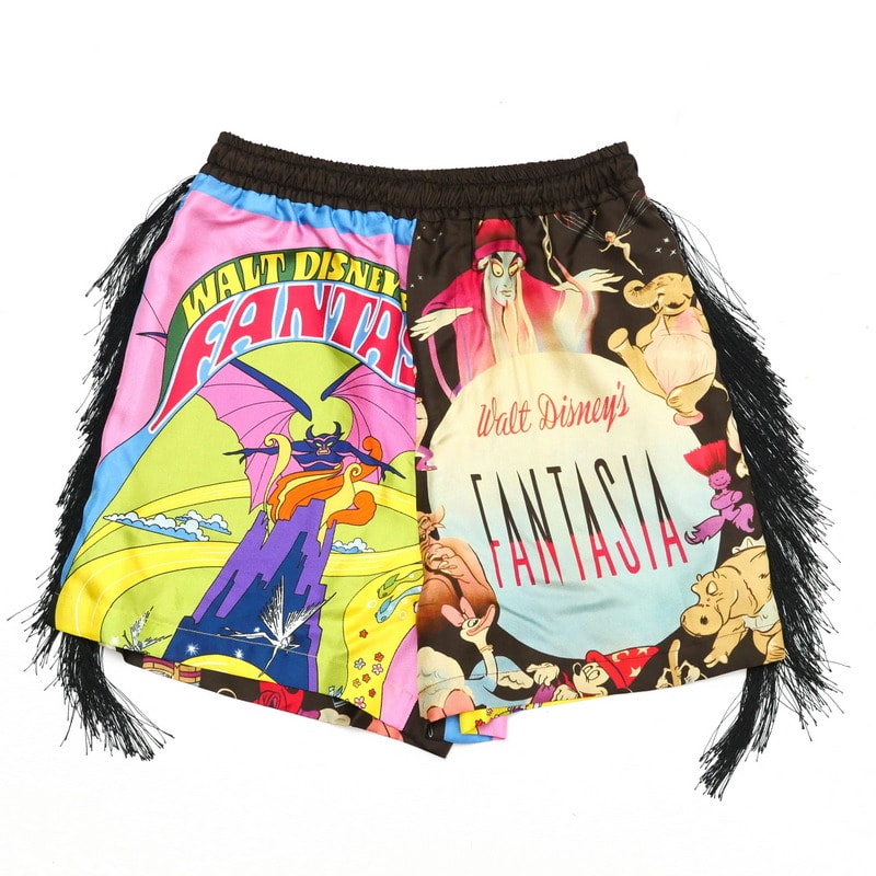 ■美品■2022SS■Stella McCartney × Disney ステラマッカートニー × ディズニー ショートパンツ サイズXXS Fantasia ファンタジア シルクパンツ フリンジ ブランド古着【中古】20240614/RA0022