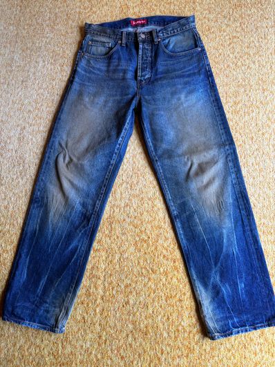 Supreme Distressed Loose Fit Selvedge Jean "Washed Indigo" (25SS)