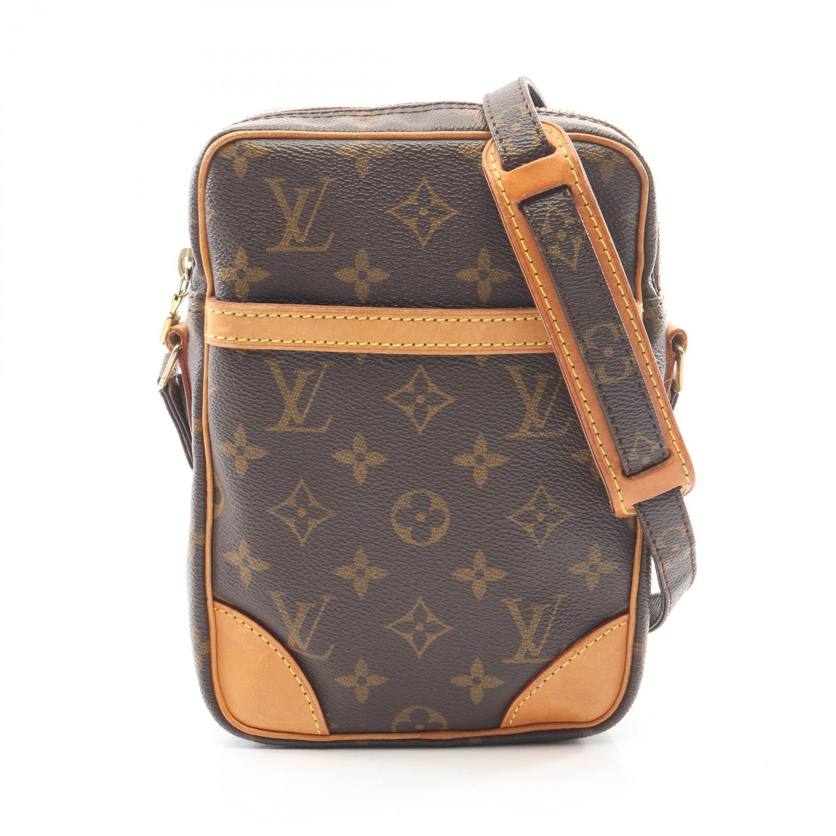 ルイ・ヴィトン LOUIS VUITTON ダヌーブ モノグラム ショルダーバッグ バッグ PVCコーティングキャンバス レザー レディース ブラウン系 M45266 【中古】