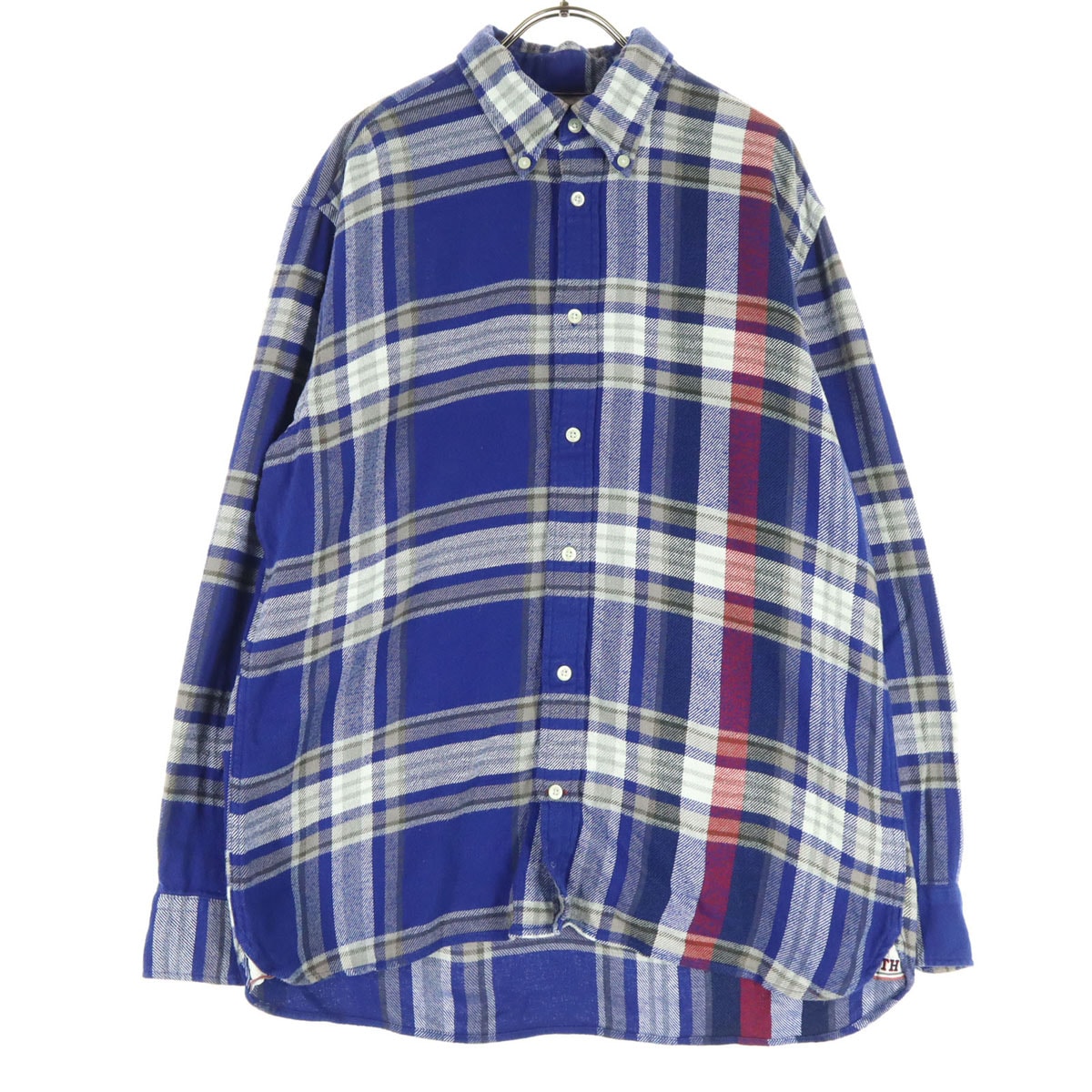 TOMMY HILFIGER トミーヒルフィガー チェック柄 長袖 ボタンダウン ネルシャツ L ブルー