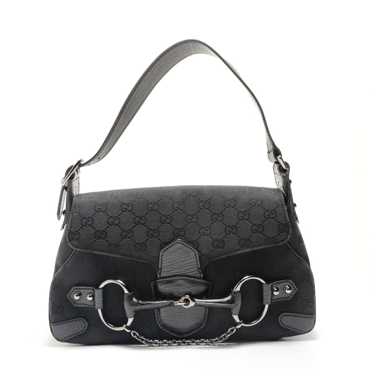 グッチ GUCCI ホースビット ワンショルダー GGキャンバス ショルダーバッグ【中古】