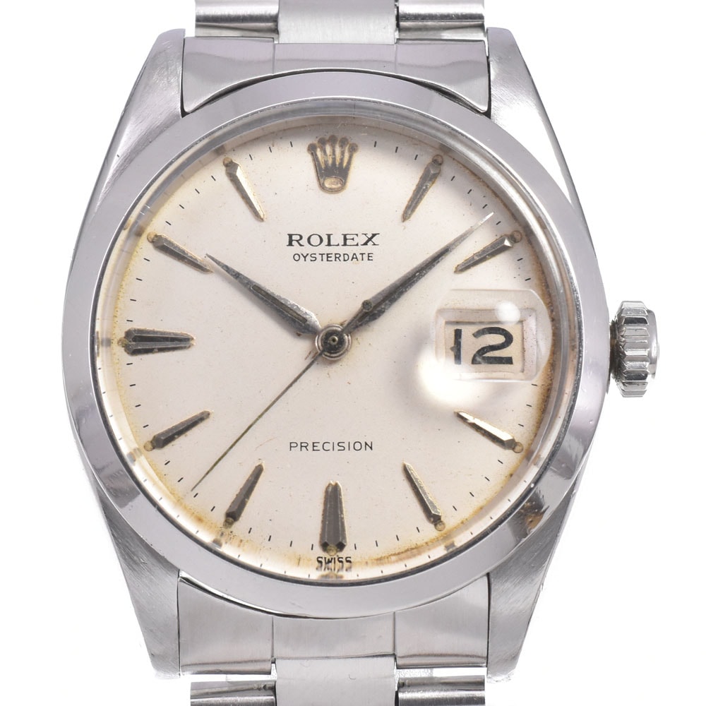 ロレックス ROLEX 6694 ヴィンテージ オイスターデイト プレシジョン Cal.1225 シルバー 手巻き メンズ 腕時計 E#148602