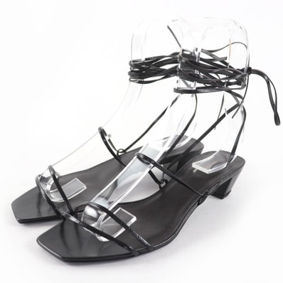 極美品 ザロウ サンダル ブラック レディース 35