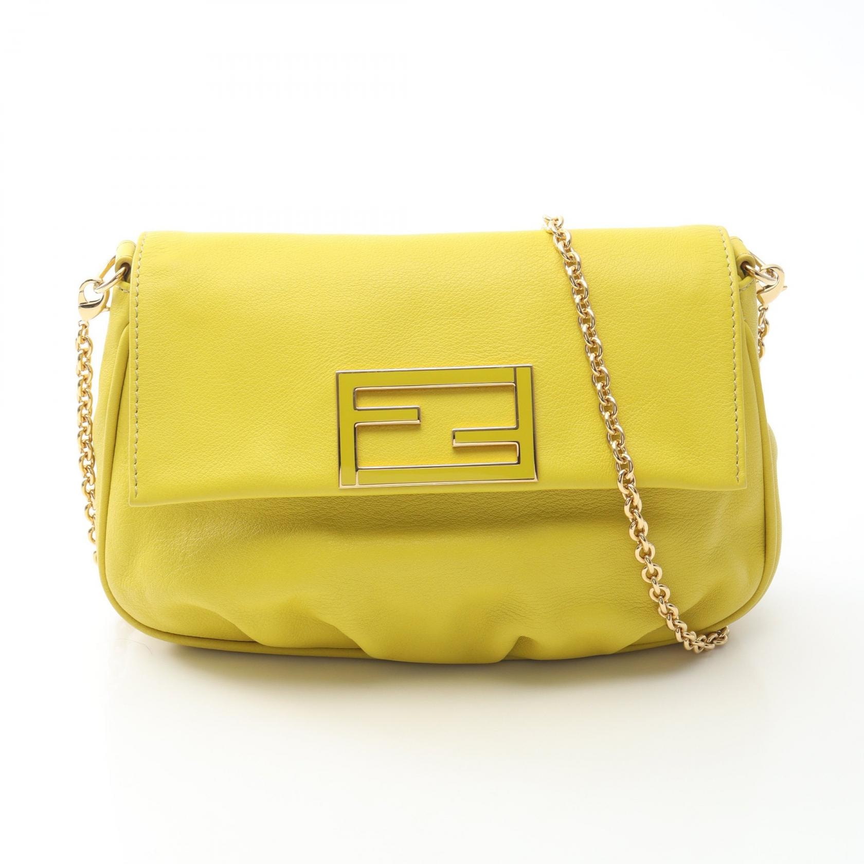 フェンディ 8M0276 D16 ショルダーバッグ FENDI - 美品 フェンディ チェーン ショルダーバッグ 8M0276 レザー