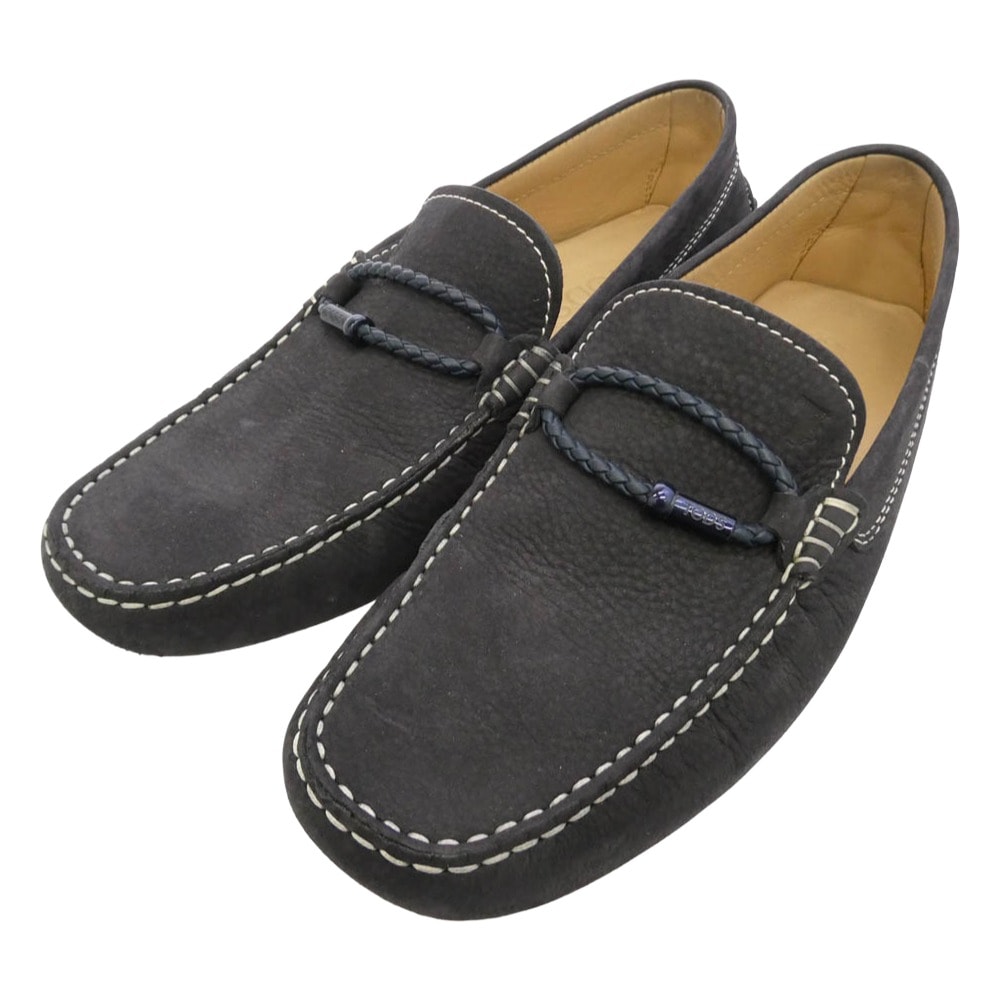 TOD’S トッズ ゴンミーニ ドライビング レザー シューズ ブラック系 6.5【中古】