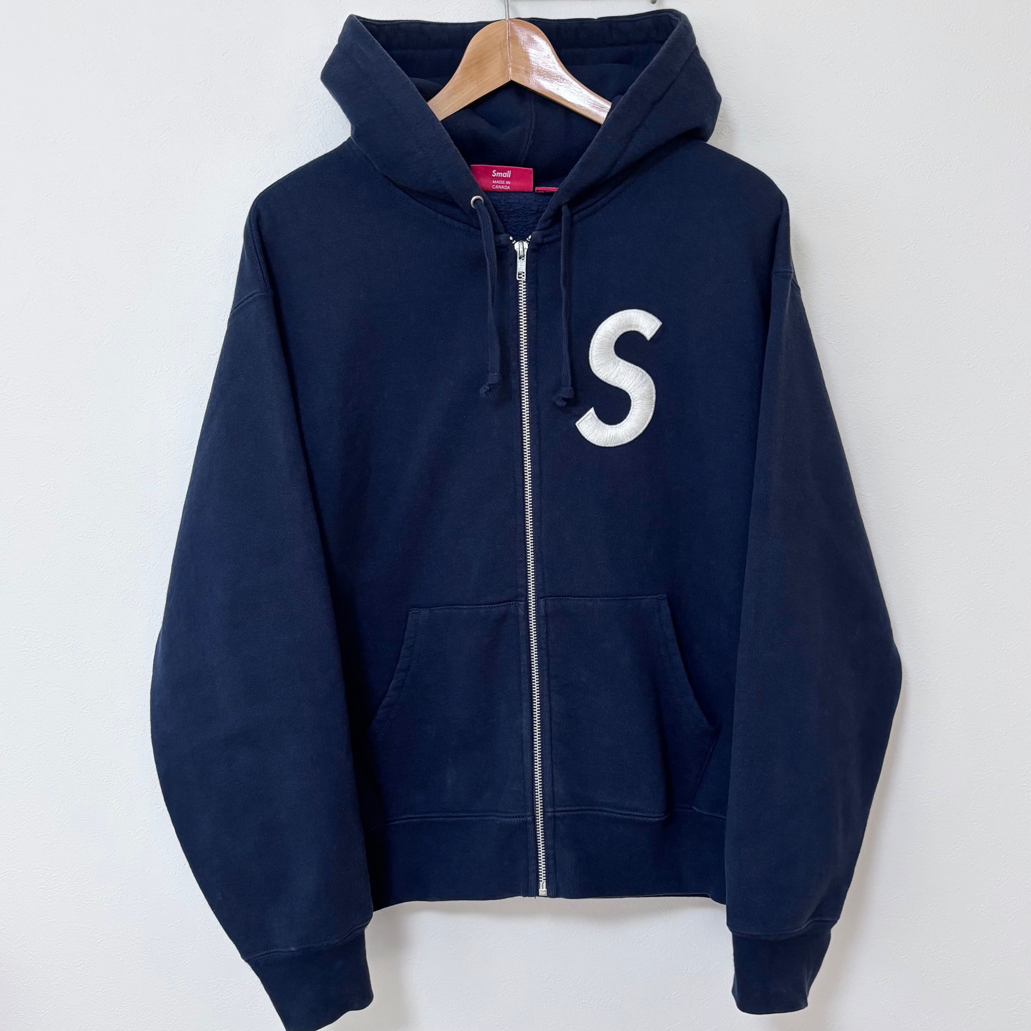 Supreme S Logo Zip Up Hooded Sweatshirt "Navy" (FW24)