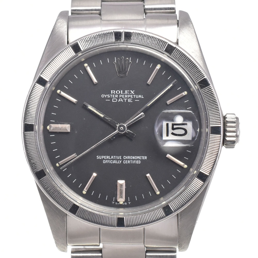 値下 ロレックス ROLEX 1501 ヴィンテージ オイスターパーペチュアル デイト Cal.1570 ブラック 自動巻き メンズ 腕時計 J#147441