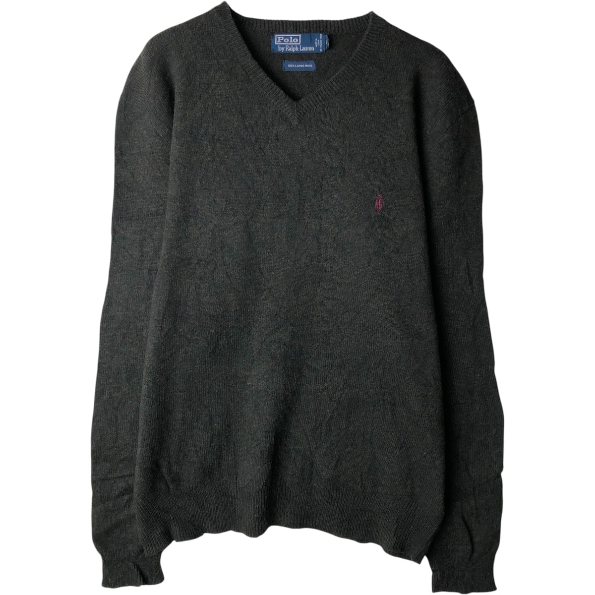 古着 ラルフローレン Ralph Lauren POLO by Ralph Lauren Vネック ラムウールニットセーター メンズL相当/eaa612327