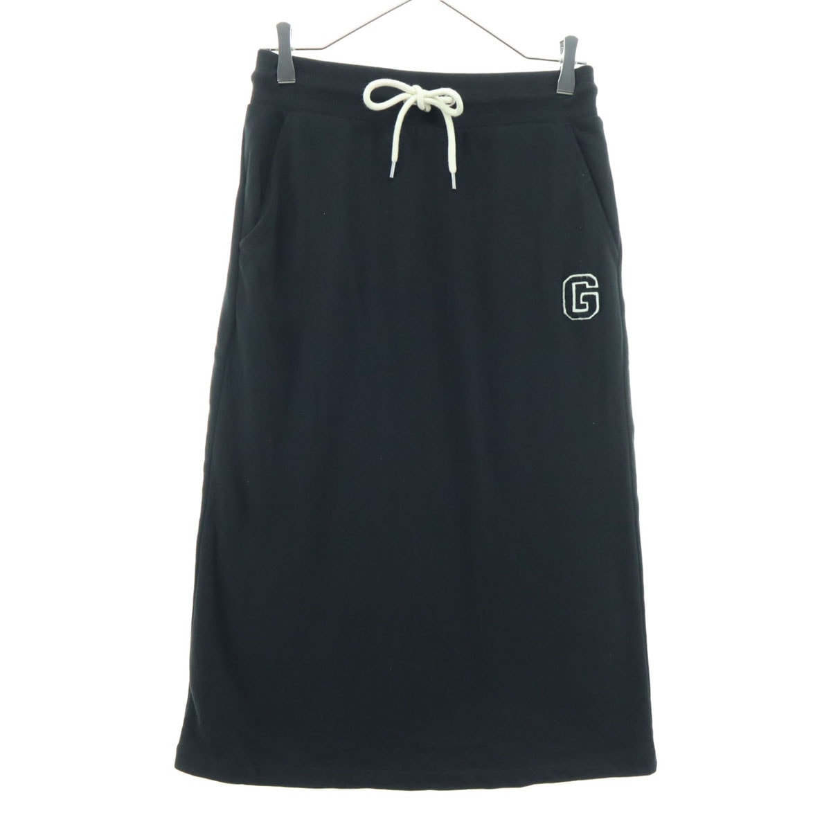 GAP ギャップ ワンポイントワッペン ミモレ丈 ペンシルスカート XS ブラック
