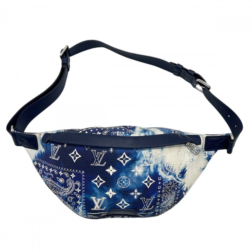 LOUIS VUITTON ルイヴィトン ボディバッグ モノグラムバンダナ ディスカバリーバムバッグPM ウエストバッグ ペイズリー柄 かばん 鞄 M20587    ブルー 青 シルバー金具 メンズ【中古品】