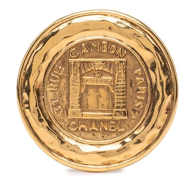 シャネル 31 RUE CAMBON ル カンボン ヴィンテージ ラウンド ブローチ ゴールド メッキ レディース CHANEL 【中古】