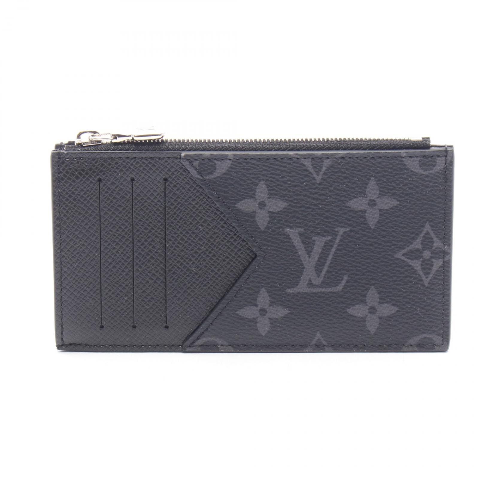 ルイ・ヴィトン LOUIS VUITTON コインカード ホルダー モノグラムエクリプス カードケース コインケース 財布 PVCコーティングキャンバス レザー モノグラム・エクリプス メンズ ブラック系 M29656 【中古】