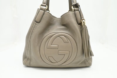 グッチ ソーホー レザー トートバッグ グレイ 282309