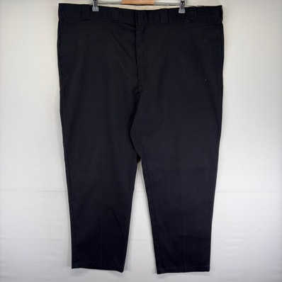 古着 ディッキーズ Dickies パンツ チノパン スラックス ワンポイント ストレート 874 大きいサイズ w48 L32 ブラック系 メンズ