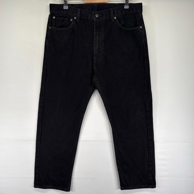 古着 リーバイス Levi's デニム パンツ 505 ストレート Gパン 5ポケット ジッパーフライ ワンポイントロゴ W38 L29 ブラック系 メンズ
