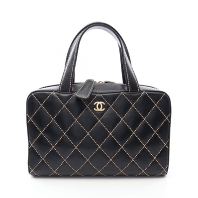 シャネル CHANEL ワイルドステッチ ハンドバッグ バッグ レザー レディース ブラック系 【中古】